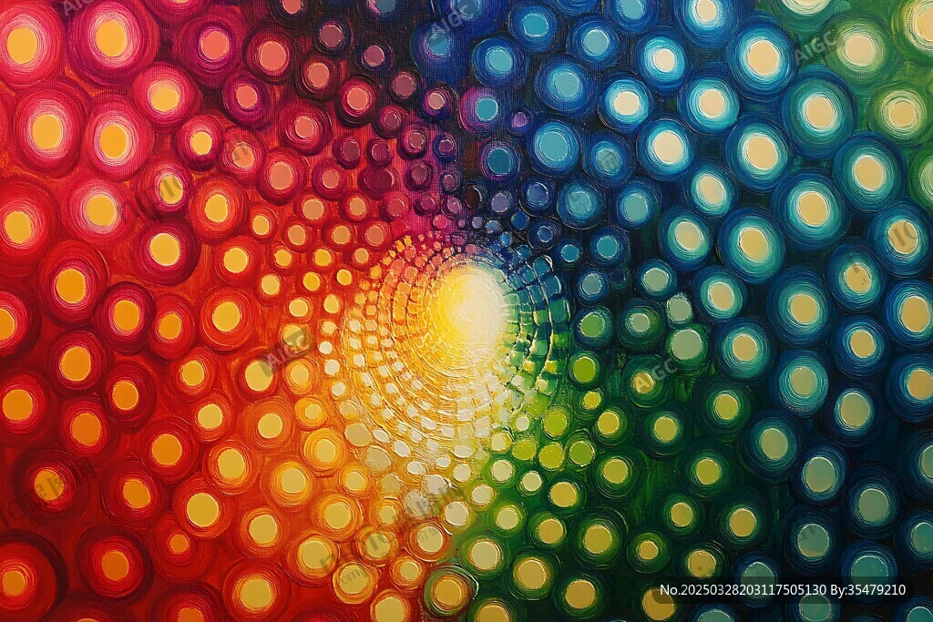炫彩圆点构成的梦幻通道