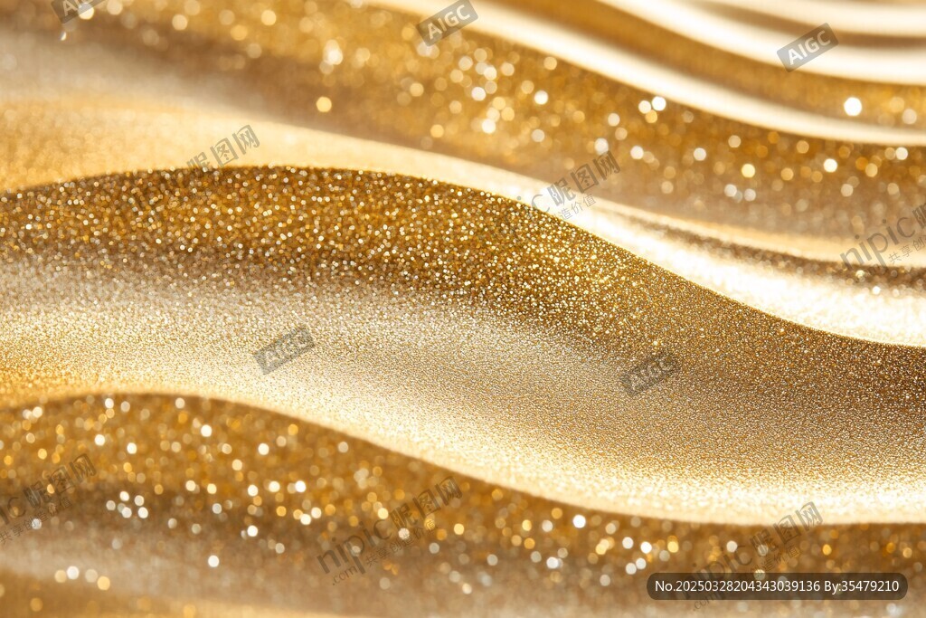 金色闪耀波浪纹理背景