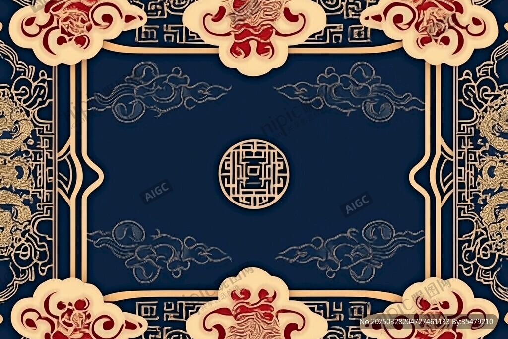 中式传统花纹边框装饰图