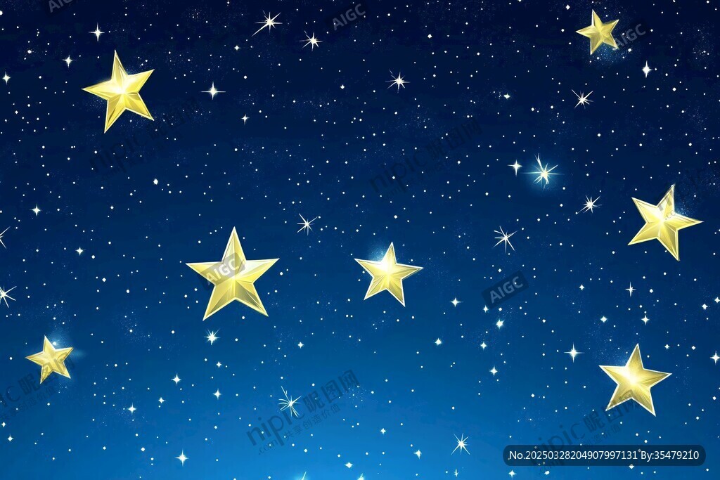 梦幻星空背景下的闪耀金星