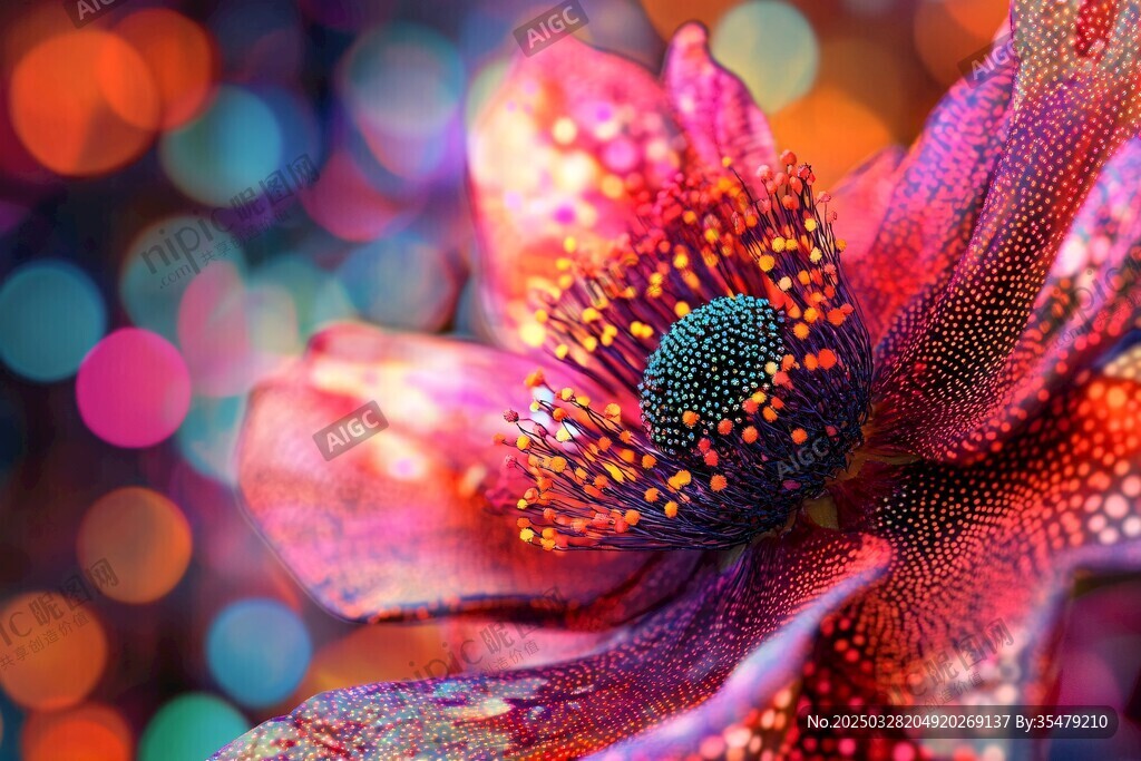 梦幻绚丽花朵特写