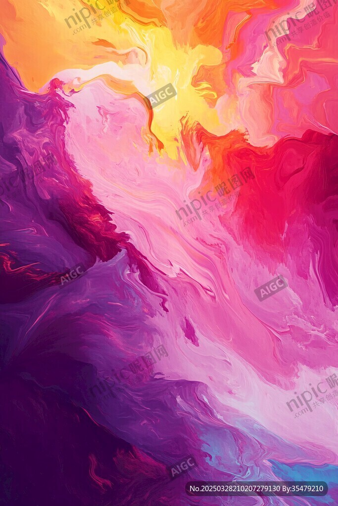 梦幻色彩流体艺术画作