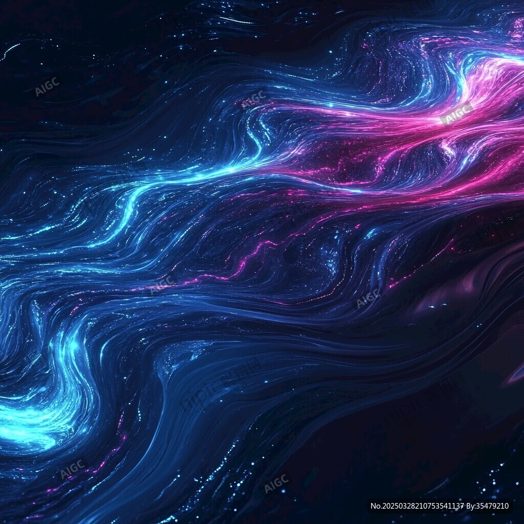 梦幻炫彩流动的宇宙光影