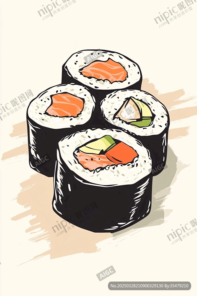 美味寿司插画