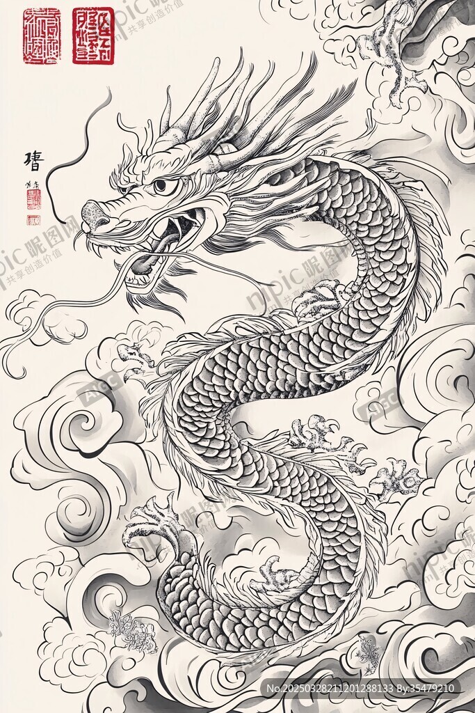 中式龙纹图 尽显祥瑞之气