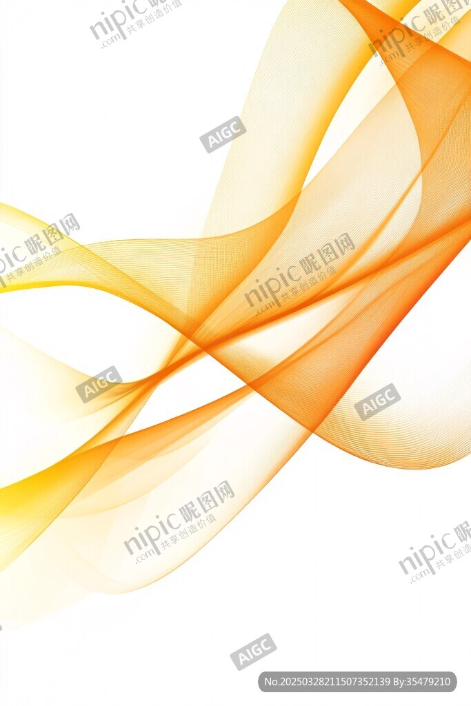 飘逸橙黄动感线条背景图