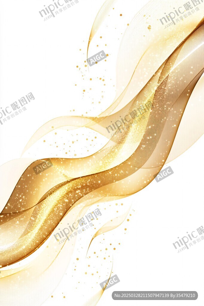 金色飘逸动感流体背景图