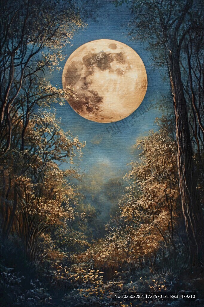 月夜森林奇幻景象