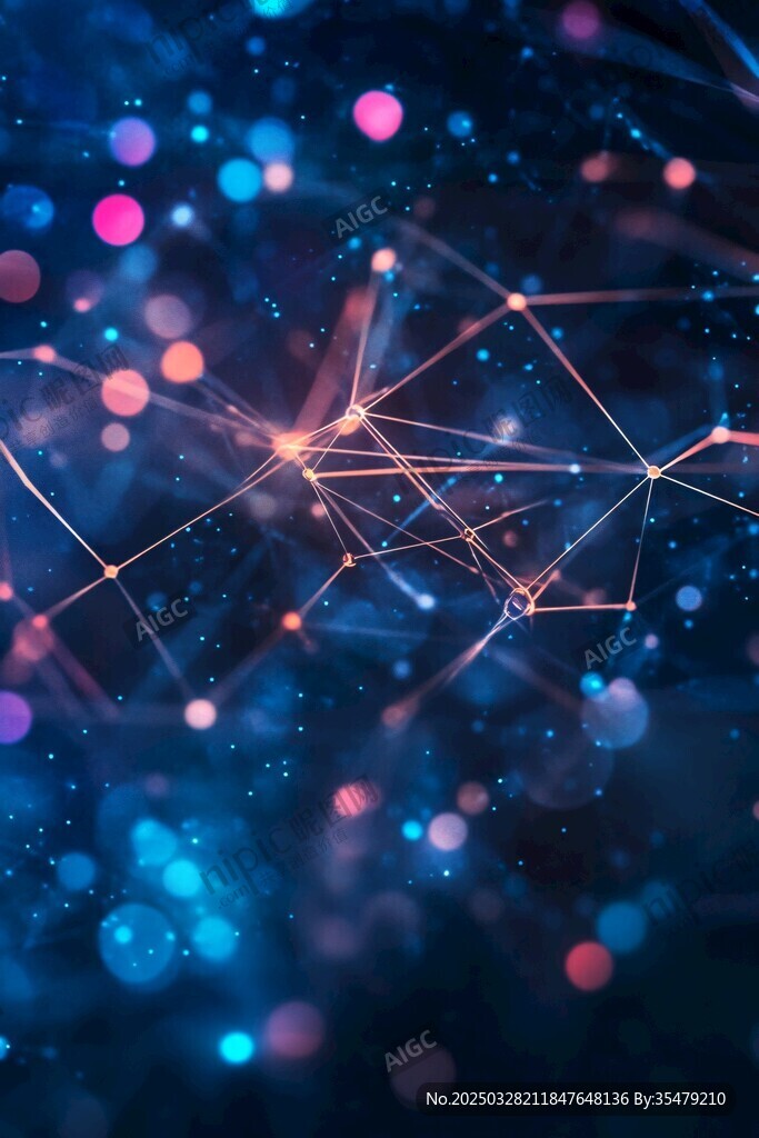 梦幻科技感的网络连接画面