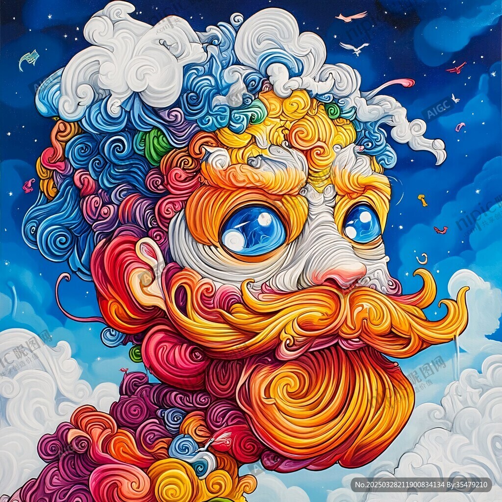 梦幻多彩的奇幻人脸形象
