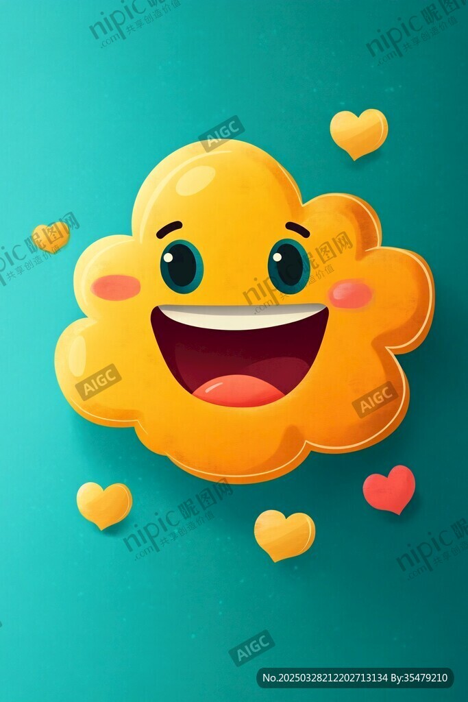 欢乐云朵表情 爱心环绕
