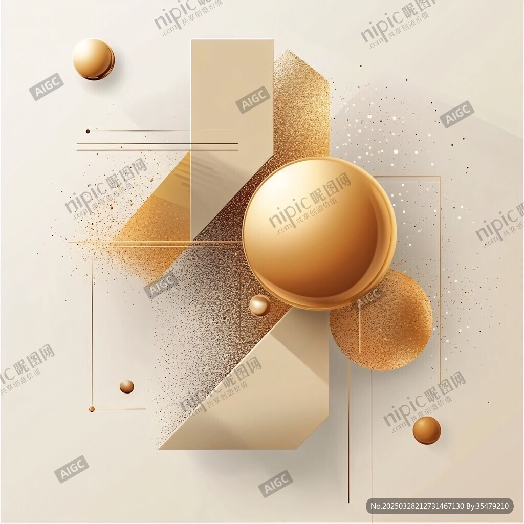 金色几何抽象艺术背景图