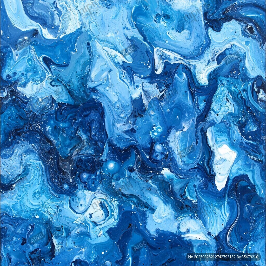蓝色梦幻流体艺术纹理