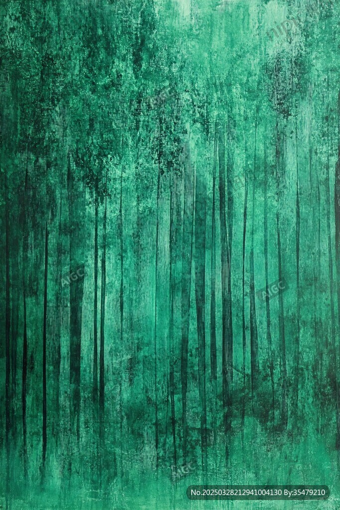 翠绿森林抽象艺术图景