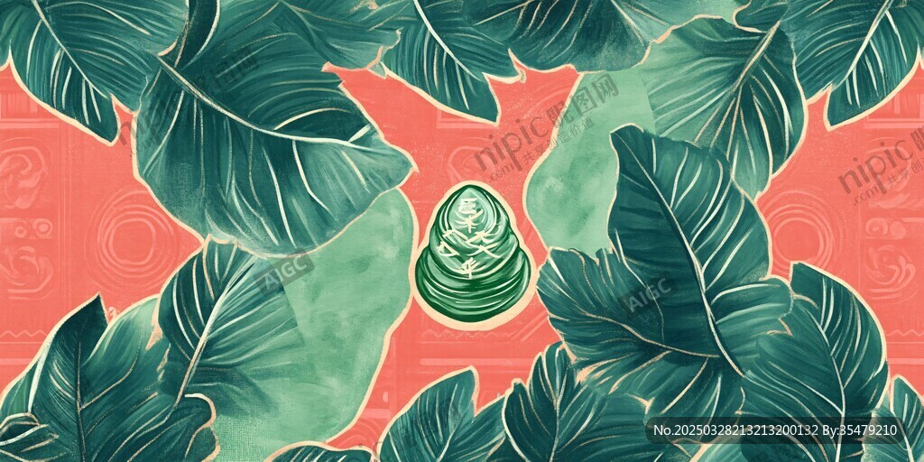 夏日绿植中的清新粽子
