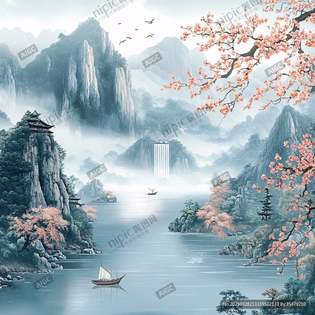 水墨山水间的诗意风光