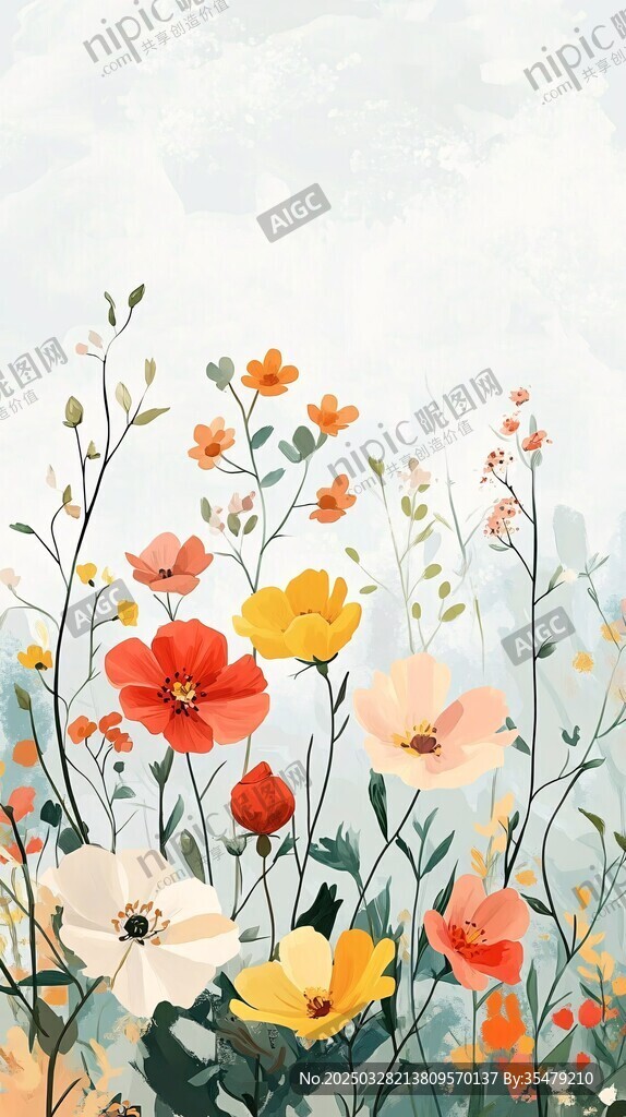 烂漫花卉插画