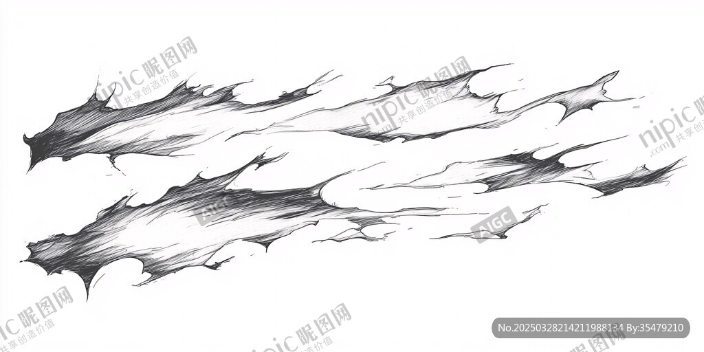 手绘撕裂效果纹理图案