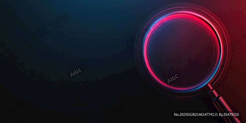 炫彩霓虹放大镜背景图