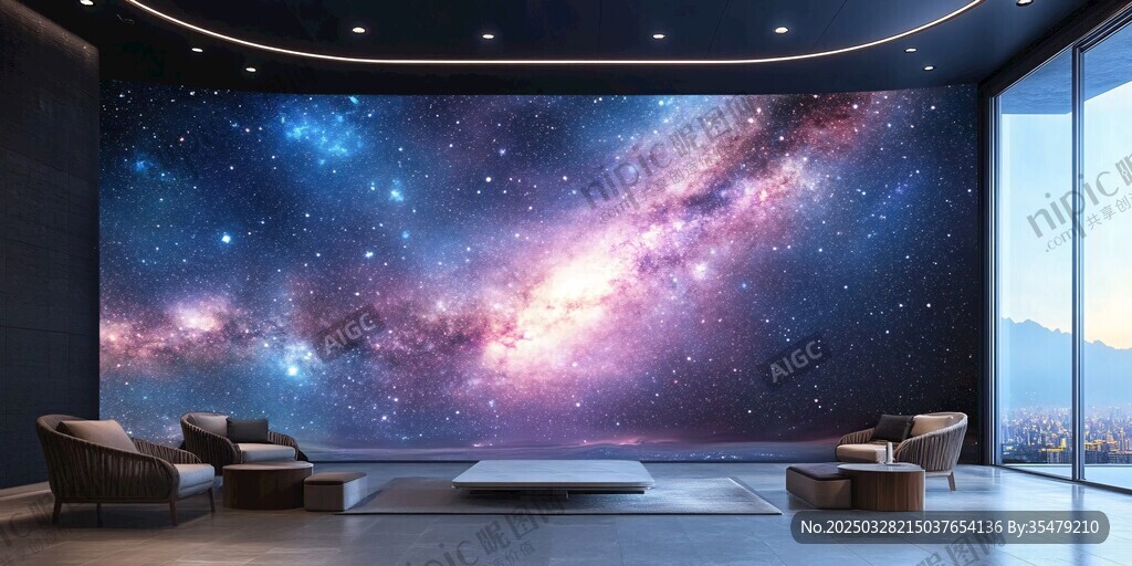 星空主题现代风格客厅空间