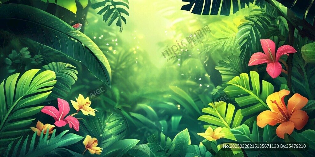 梦幻热带雨林花卉景观