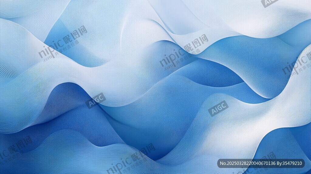 梦幻蓝调流动波纹背景