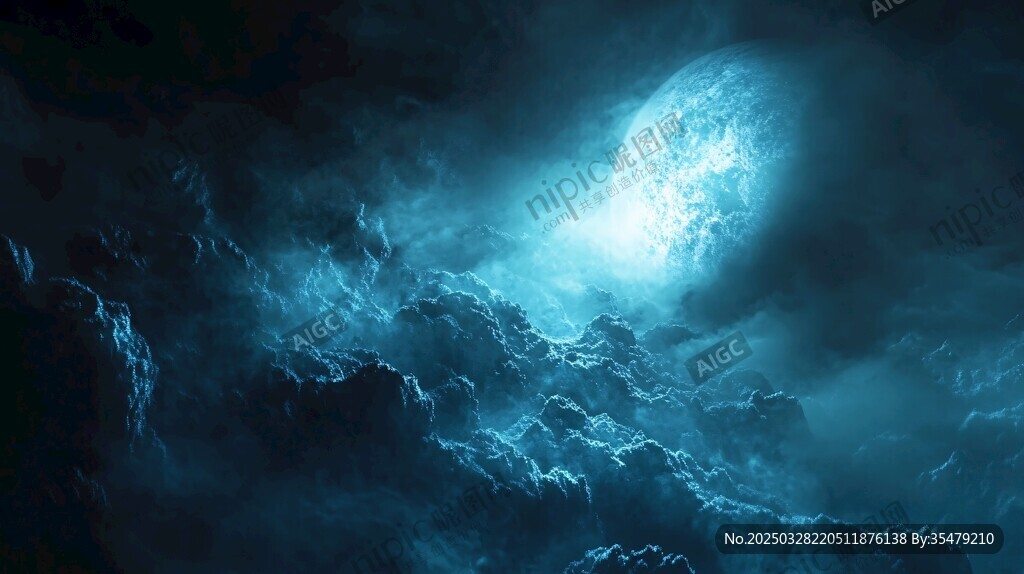 梦幻云海中的神秘光源