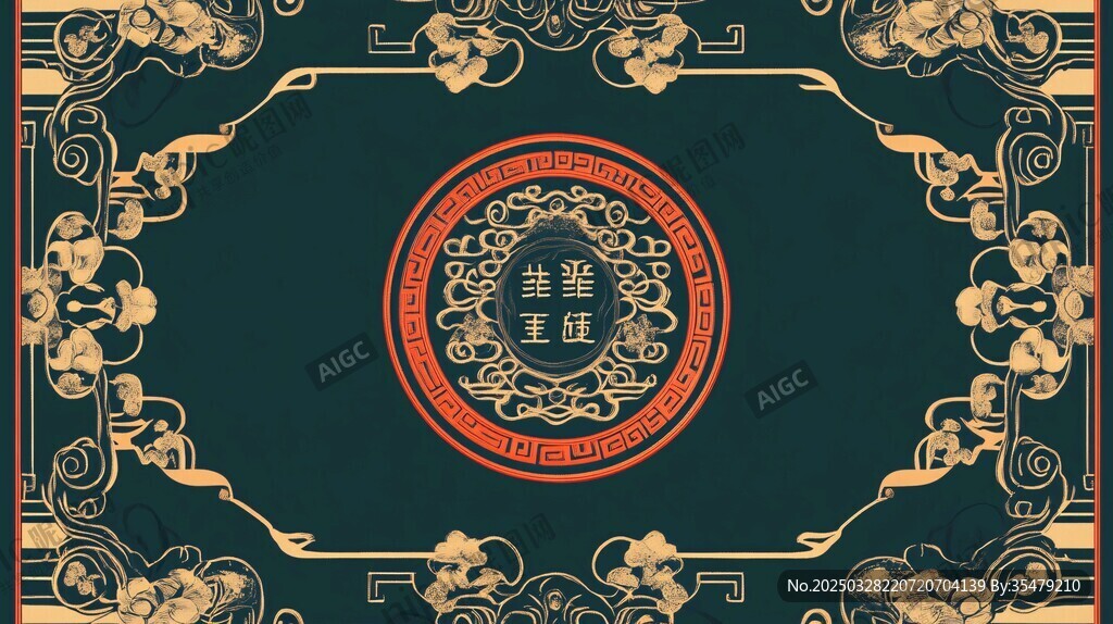 中式古典风吉祥图案背景
