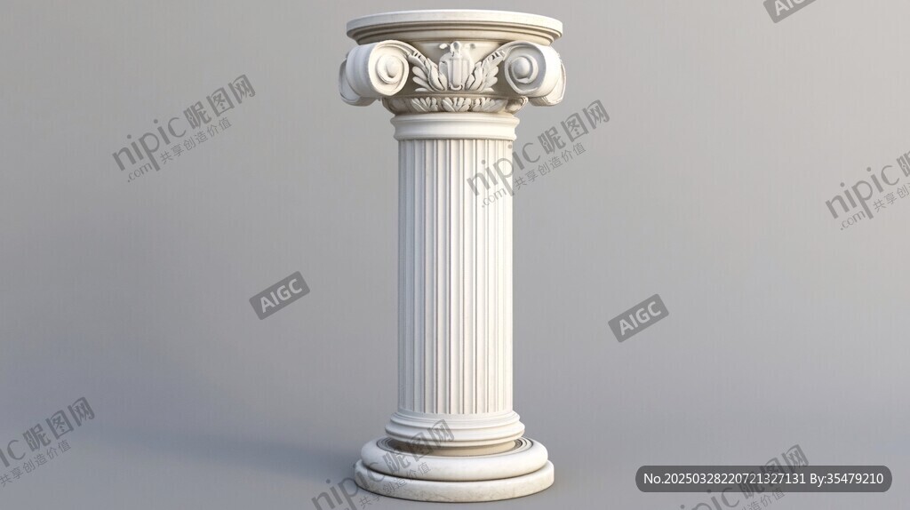 古典罗马柱雕塑3D模型