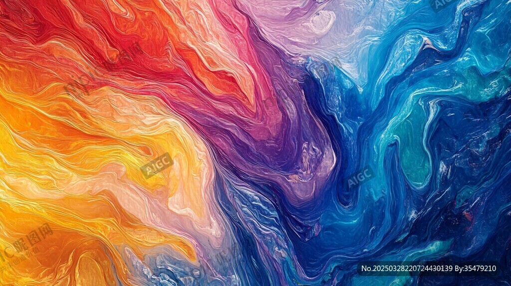 梦幻多彩流体艺术纹理