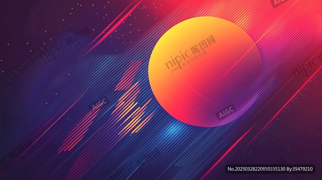 梦幻渐变星球科技风背景