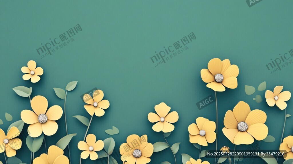 黄绿小花装饰清新背景