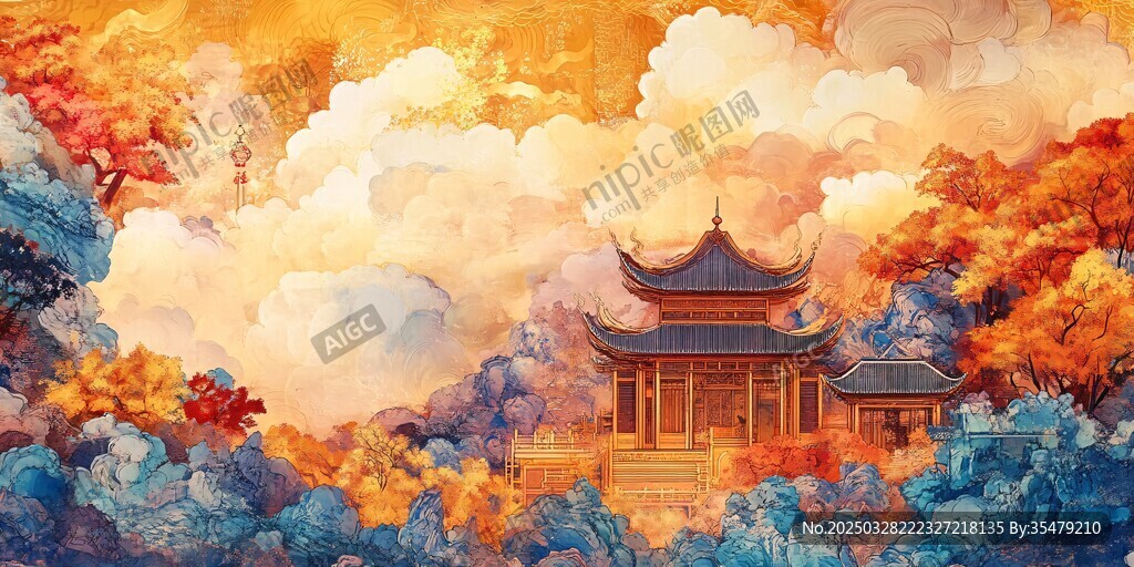 秋日古韵亭景