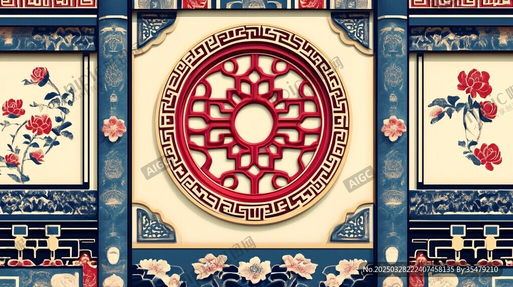 中式传统花纹精美装饰画
