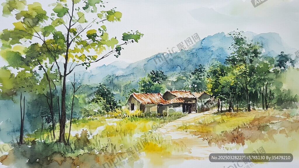 乡村山水间的静谧小屋