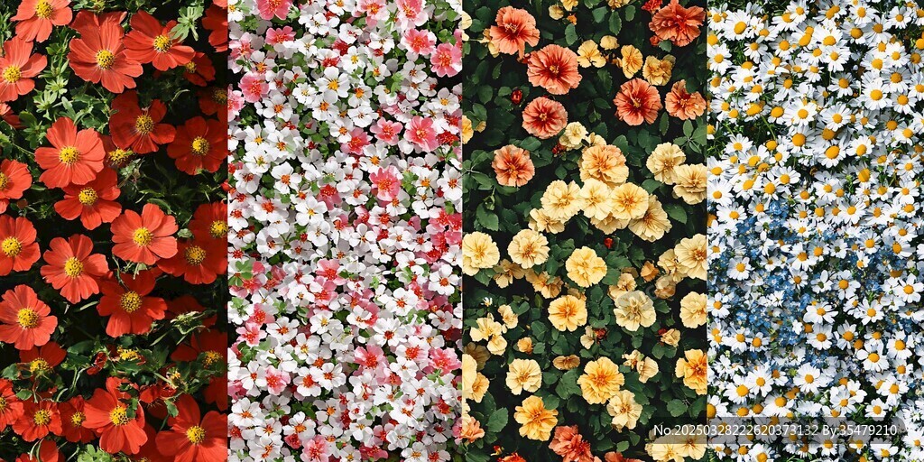 多彩花卉拼贴