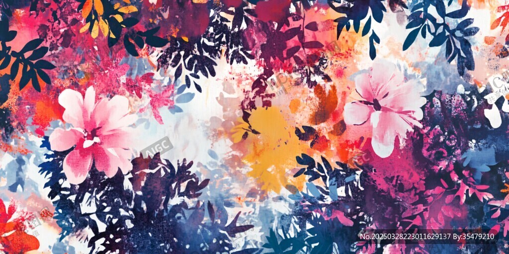 缤纷花卉图案 色彩绚丽