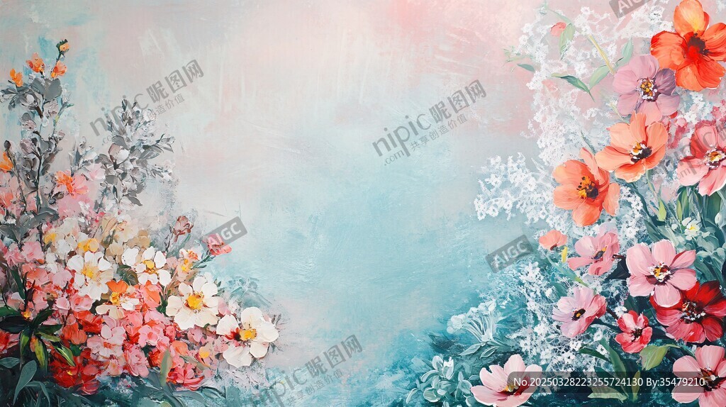 梦幻花卉背景图