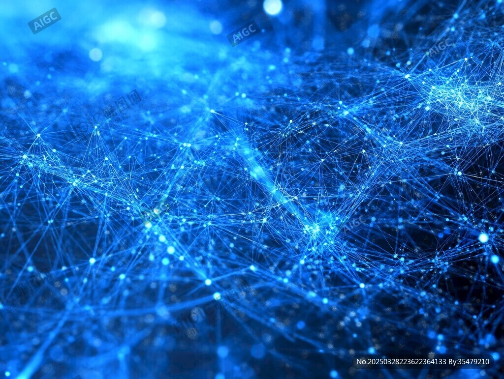 蓝色科技网络连接背景图