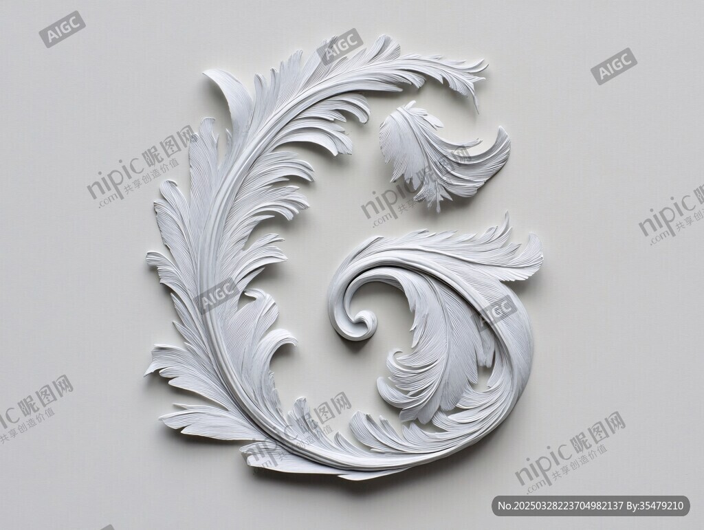 白色雕花装饰图案