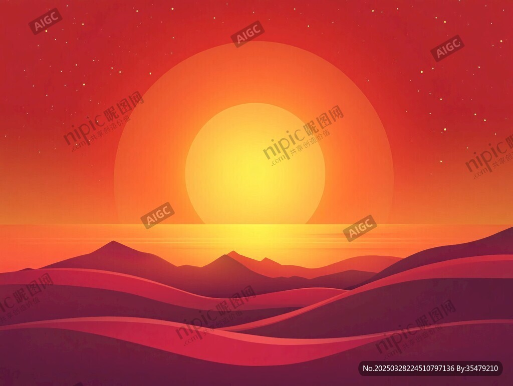沙漠日落美景