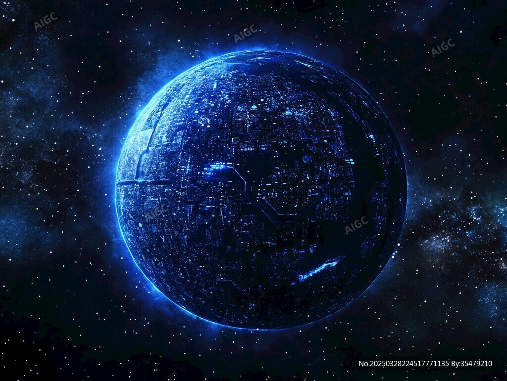 梦幻蓝色星球宇宙景象