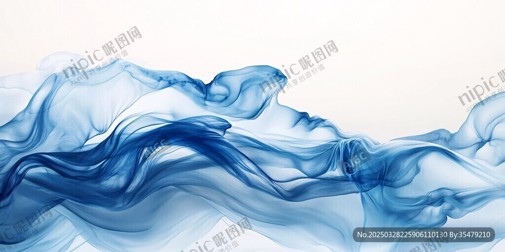 蓝色流动烟雾艺术画面