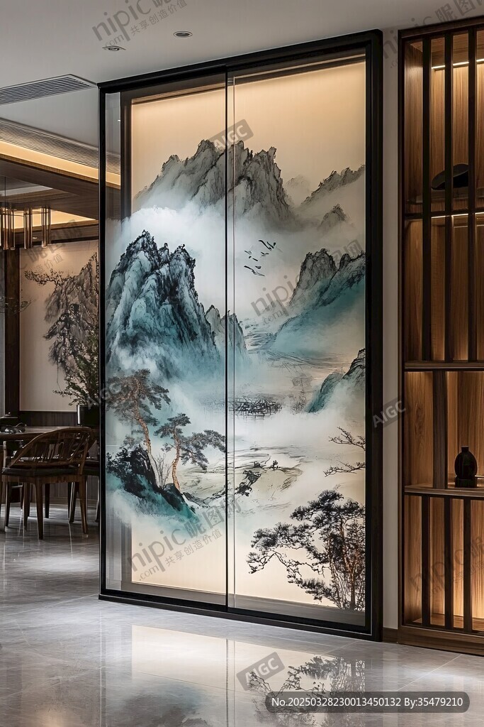 中式山水屏风 雅致空间意境