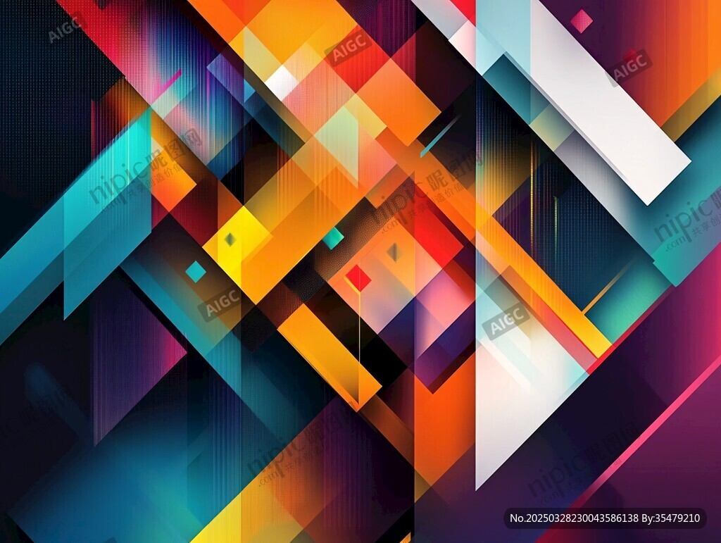 炫彩几何抽象艺术背景图