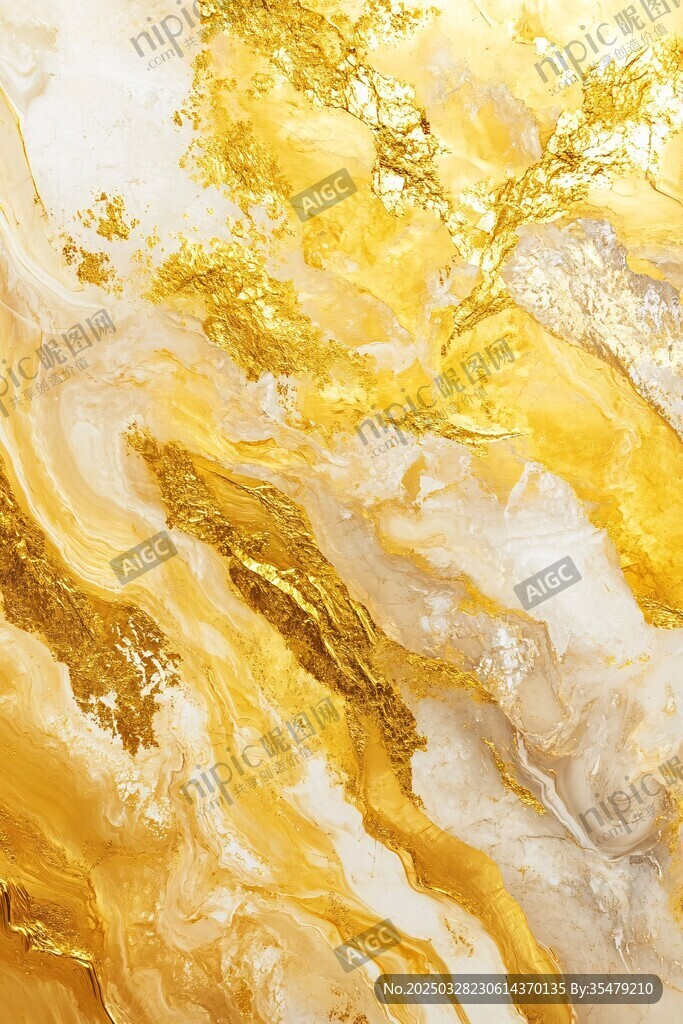 金色流体艺术纹理画面
