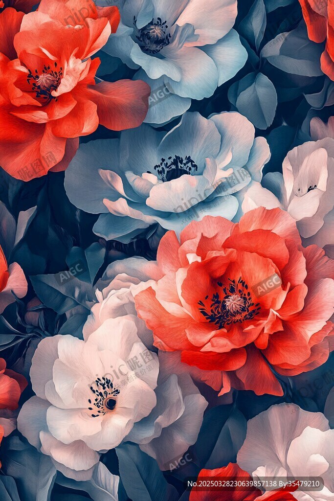 多彩花卉图案