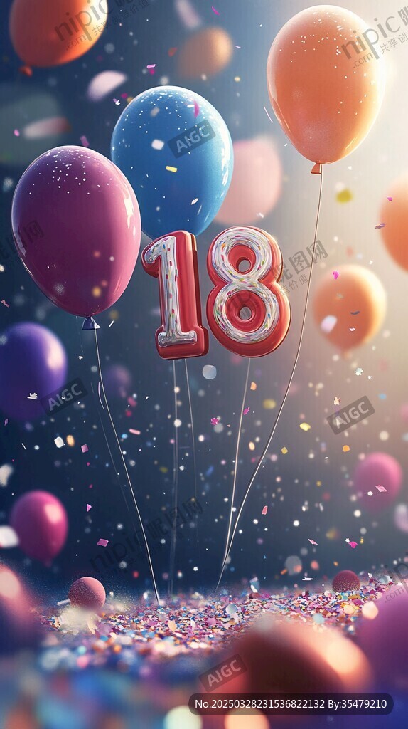 18岁生日气球梦幻场景
