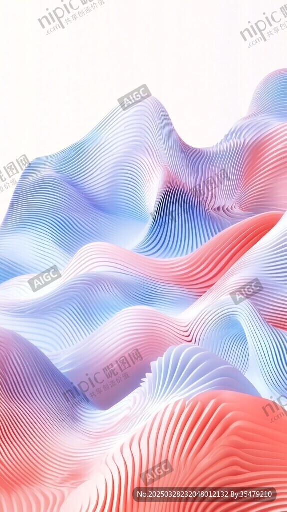 梦幻渐变波浪纹理图案