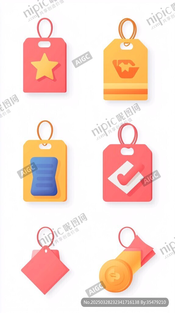 多彩标签图标集合